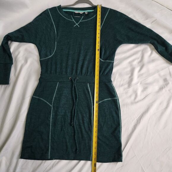Athleta Give It Your All Small Dress Long Sleeve Drawstring Teal Pockets - Picture 13 of 13